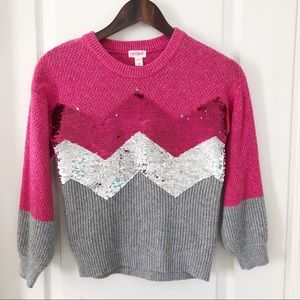 Cat & Jack Chevron Sequin Sweater Size12
